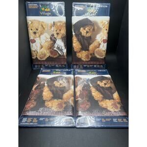 4 VTG Village Teddy Bear Decorative Prepasted Wallpaper Border NOS 20yds
